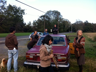 The crew ready to shoot